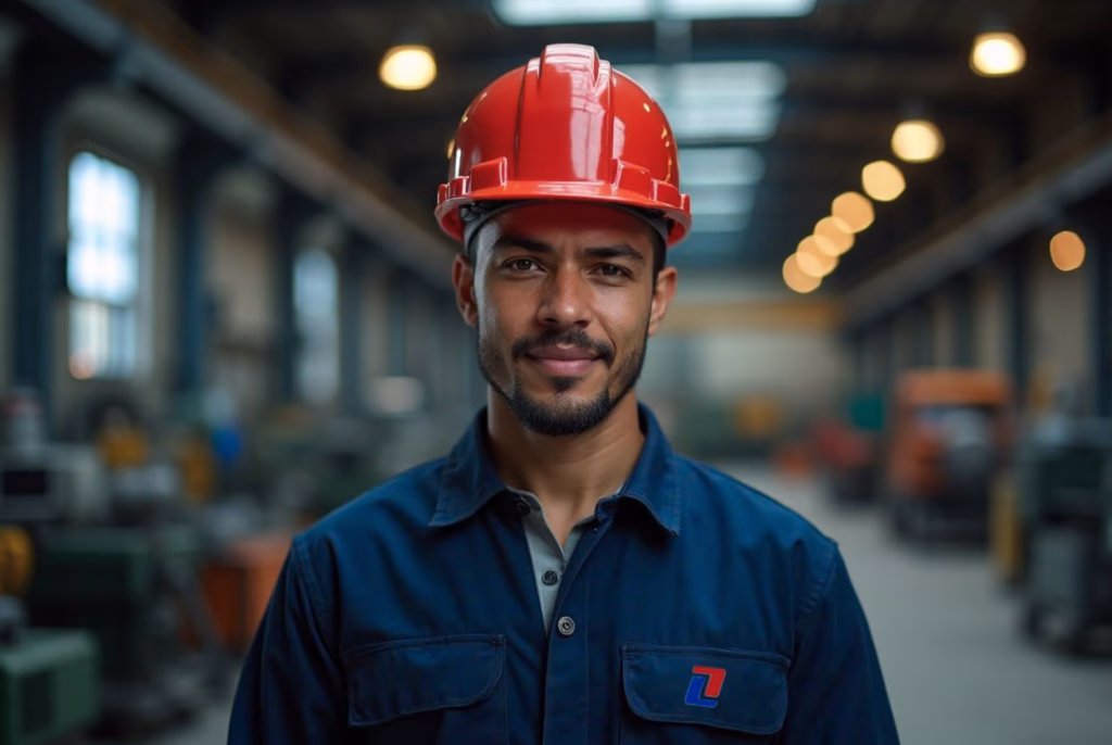 profissional atuando em ambiente industrial durante contrato de trabalho temporário